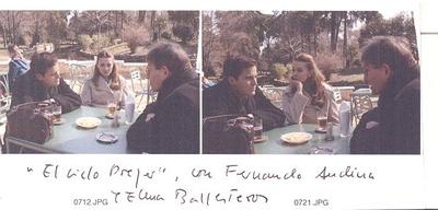 Álvaro del Amo con Fernando Andina y Elena Ballesteros en el rodaje de 'El ciclo Dreyer'
